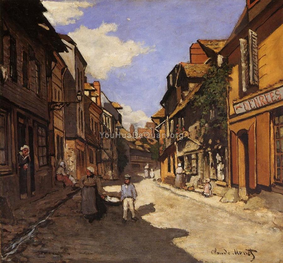 Le Rue de La Bavolle at Honfleur - 克劳德·莫奈